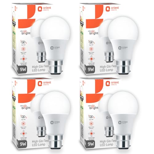 Orient Electric 9W High Glow LED bulb| 180-degree wide beam angle| Voltage surge protec…