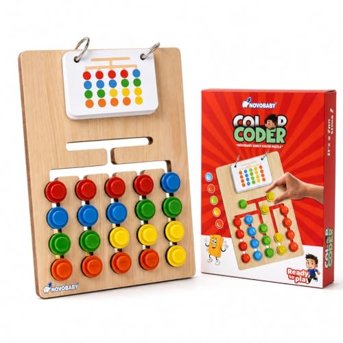 Novo Baby Kids Montessori Slide Puzzle | Color & Pattern Matching Learning Toys for Kid…