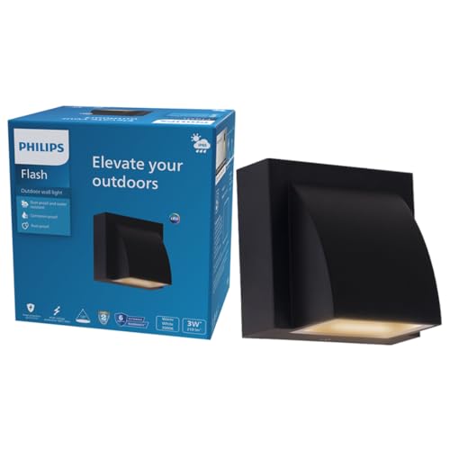 PHILIPS 3W 1-Way Decorative Wall Light | Flash IP 65 Dust-Proof & Waterproof Wall Light…