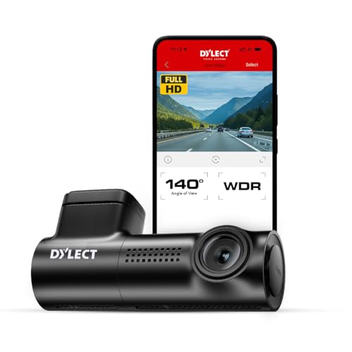 Dylect® Sense Classic 1080p Single Channel Dash Cam with Night Vision, 140° Wide-Angle…