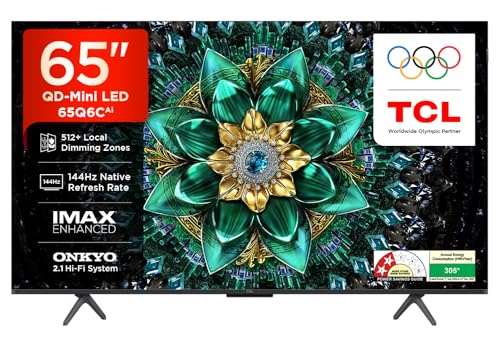 TCL 164 cm (65 Inches) Smartchoice 4K UHD Smart QD-Mini LED Google TV | 144Hz Refresh R…