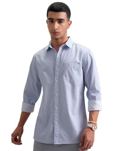 Highlander Men’s Slim Fit Striped Shirt | Full Sleeves | Everyday Wear Stylish Shirt fo…