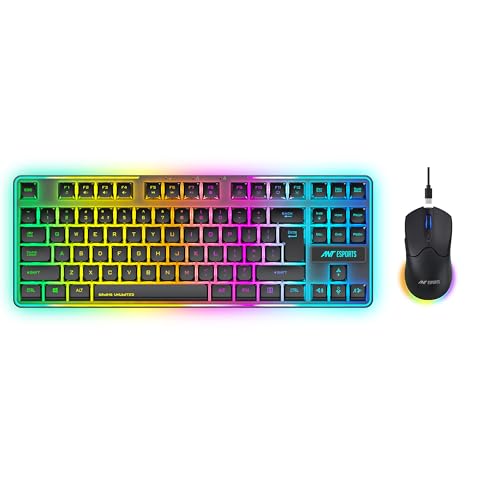 Ant Esports KM730 Pro Gaming Wireless TKL Keyboard Mouse Combo Rechargeable RGB Backlit…