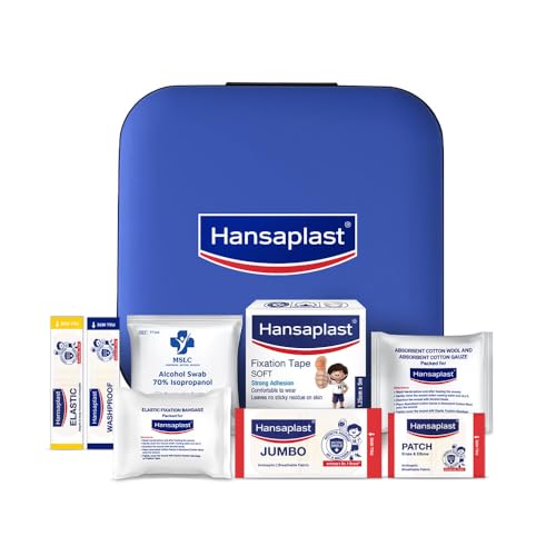 Hansaplast Fast Aid Kit for Wounds & Bruises | First Aid Kit | 9 Items - 35 Pieces | Em…