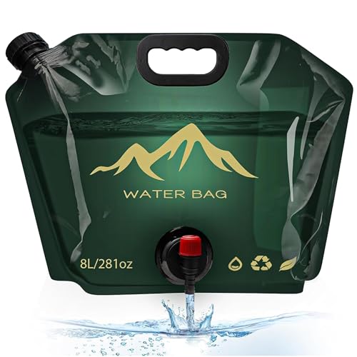 Vivue 8 Liter Collapsible Emergency Water Storage Bag with Tap for Camping, BPA Free Pl…