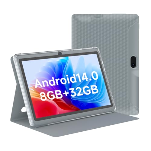 HOTTABLET Tablet 7 Inch Android 14.0 with Protective Case, 8GB (4+4GB Expand) RAM+32GB…