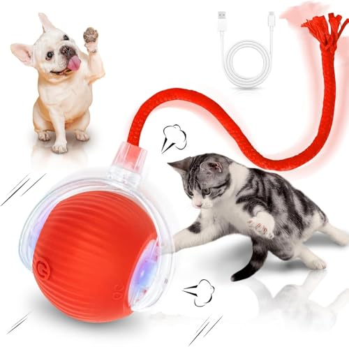ELEGIBO Smart Rolling Cat Toy Ball – 360° Automatic Moving Pet Ball for Cats & Dogs, Fa…