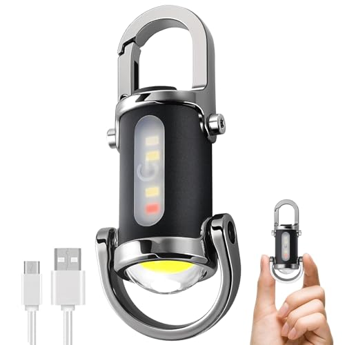 1200LM Super Bright Mini Keyring Torch Waterproof Mini LED Torch Key Ring Torch LED Rec…