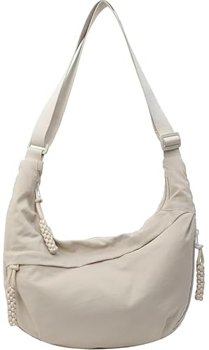 Lyrovo Travel Crossbody Crescent Bags for Women Over Shoulder Purse with Zipper Half Mo…