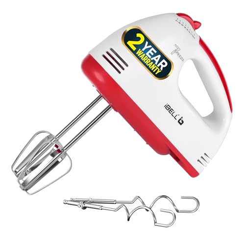 iBELL WHISK280 Hand Mixer, 280W, 7 Speed Control Plus Turbo, Beater/Blender/Electric Cr…