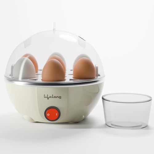 Lifelong Egg Boiler for 7 Eggs, 350 Watt | 3 Boiling Modes Hard, Medium & Soft | Multip…