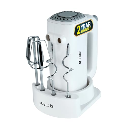 iBELL WHISK350 Electric Hand Mixer - 350W with 5 Speed Control, Stainless Steel Beaters…