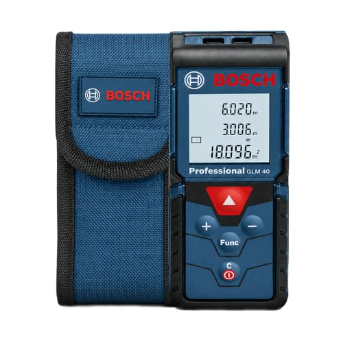 BOSCH GLM 40-12 Laser Distance Meter | 40m Range | ±1.5mm Accuracy | Area & Volume Meas…