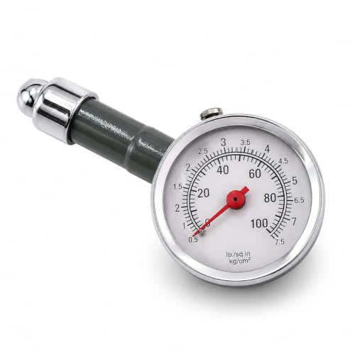 Birudmart 100PSI Analog Meter Tire Pressure Gauge, Vehicle Tester Tyre Air Gauges, Auto…