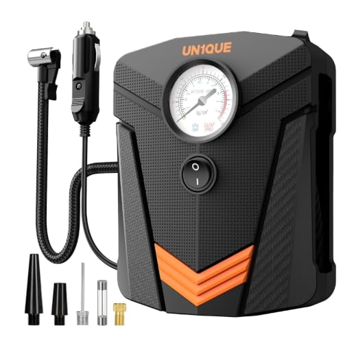 UN1QUE Tyre Inflator for Car, 150PSI Car Air Pump, 12V DC Portable Air Compressor for T…
