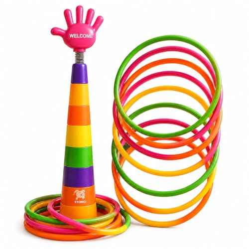 Storio 2 in 1 Ring Toss Game for Kids | Indoor Outdoor Fun Learning Activity Toy | Stac…