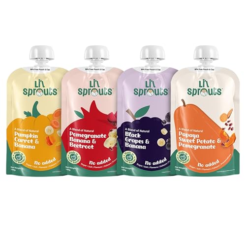 Li'l Sprouts FruGies Veggie Lover Combo Pack | Baby Food Puree | 4 Flavours | 6 Months+…