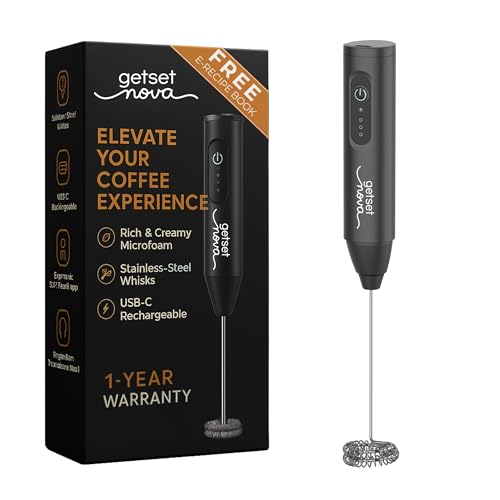 Nova Electric Milk Frother for Coffee - Rechargeable Coffee Frother, Beater, Blender &…