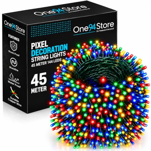 One94Store 45 Meter (148 Feet) Multicolor Rice Lights (Pack of 1) | Waterproof Copper W…