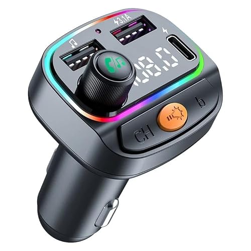 WeFly v5.0 Car Bluetooth Device with FM Transmitter, Car Charger, Audio Receiver, MP3 P…