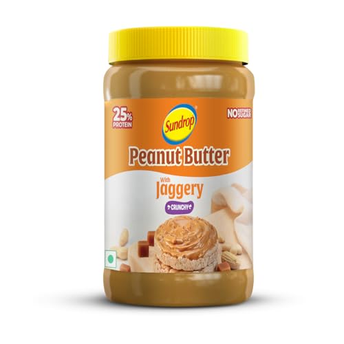 Sundrop High Protein Peanut Butter with Jaggery | Crunchy, 900g | 25g Protein | 7.5g Di…