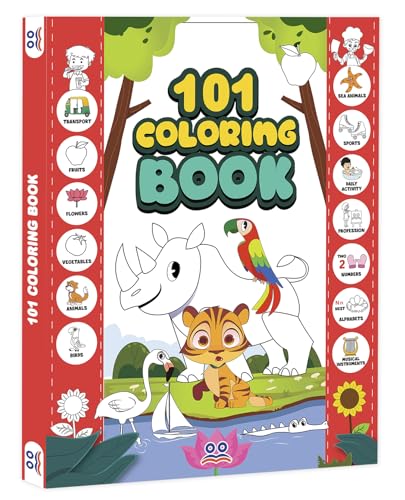 101 Colouring Book for Kids - Colour Drawing Book | Premium Quality Coloring Book | Age…