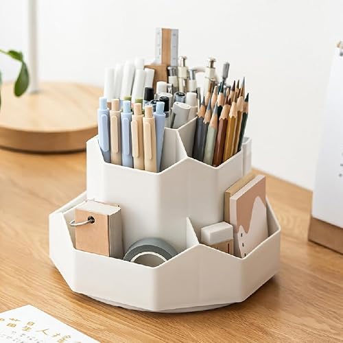 AccuPrints Sumiko 360-Degree Rotating Desk Organizer,Size 13 x 18 cm |Pen Pencil Holder…