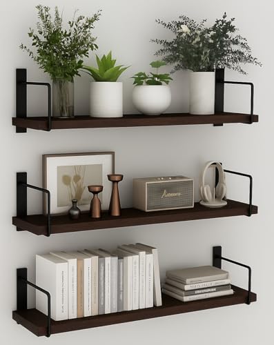FireBees Wooden Wall Shelf for Books | Wall Mounted Bookshelf for Living Room & Bedroom…