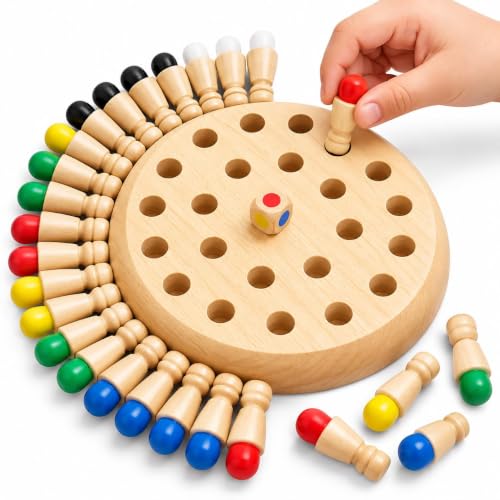 Toy Imagine Wooden Color Memory Chess Game for Kids Age 3+ | Wooden Memory Match Stick…