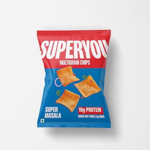 Superyou Multigrain Protein Chips - Super Masala(Pack of 1) | 10g Protein, 3g Fiber, No…