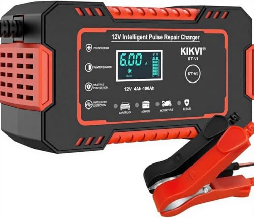 KIKVI Car Battery Charger, 12V 6A Smart Battery Trickle Charger Automotive 12V Battery…