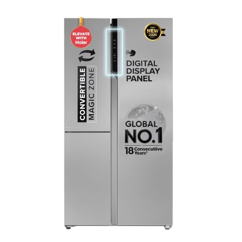Haier 598 L 3 Star Frost Free Expert Inverter Smart Sense AI enabled 3-Door Side by Sid…