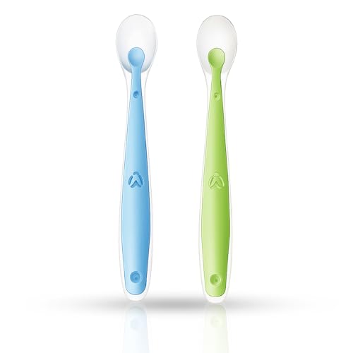 GLUN® Baby Led Weaning Spoon Pack of 2, First Feeding Spoon, Self Feeding Spoon for Bab…