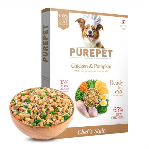 Purepet Fresh Dog Food 300g | Chicken & Pumpkin for Adults & Puppies | High Protein, 65…