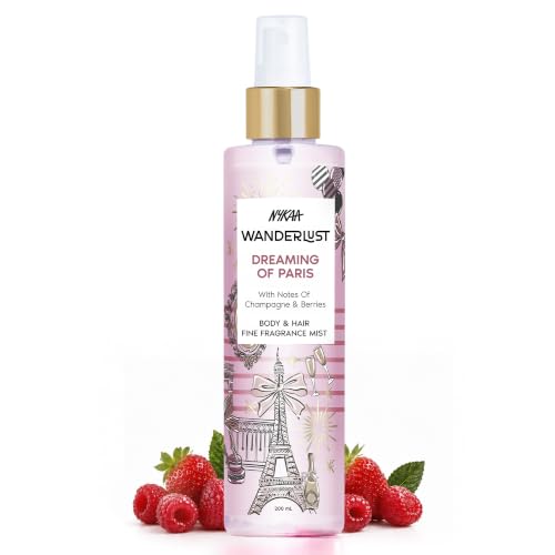 Nykaa Wanderlust Dreaming of Paris Fruity Perfume Body & Hair Mist, Notes of Champagne…