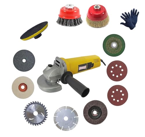 Inditrust Dumdaar Angle Grinder Set, 950w, 100mm Wheel Diameter, with 1Pair Gloves and…