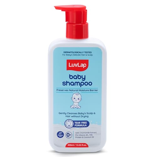 LuvLap Milky Soft Baby Shampoo - 400ml, Tear Free Formula, with Milk Protein, Vitamin E…