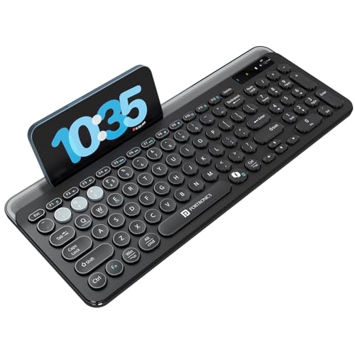 Portronics Bubble 3.0 Wireless Keyboard with Bluetooth + 2.4 GHz USB Receiver, Recharge…
