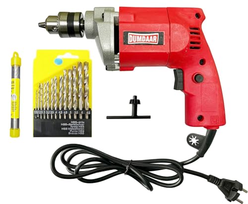 Inditrust Dumdaar TR Red 10mm Electric Drill Machine with13pcs HSS 1 masonry bit Drill…