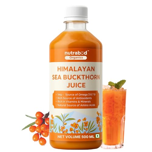 Nutrabud Organics Himalayan Sea Buckthorn Berry Juice - 500 ml - Natural Source of Vita…
