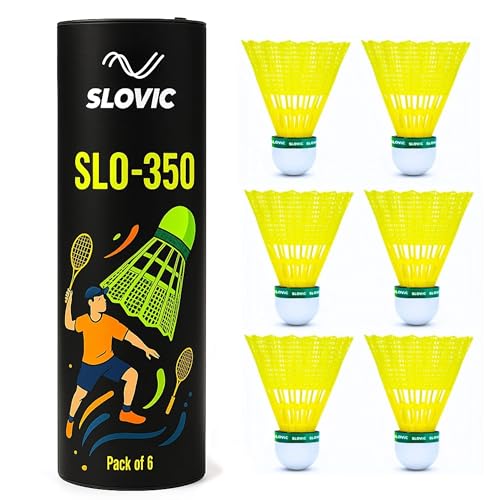 Slovic Shuttlecock Set [Pack of 6] | Nylon Shuttlecock for Badminton
