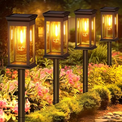 WIDEWINGS Solar Pathway Lights – Waterproof Outdoor Garden Lights for Yard, Lawn, Patio…