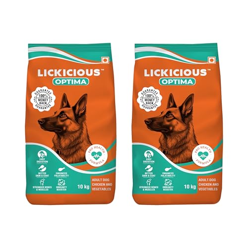 LICKICIOUS Optima Dry Dog Food Adult 20 KG | Chicken & Vegetable | Complete and Balance…