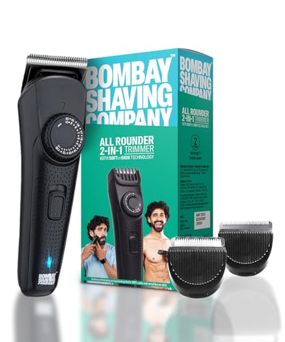 Bombay Shaving Company All Rounder 2-in-1 Trimmer for Men | Beard & Body Grooming with…