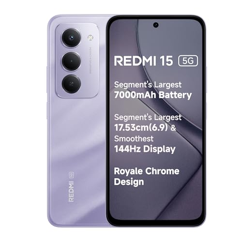 Redmi 15 5G Sandy Purple 6GB + 128GB | Segment's Largest 7000mAhA Battery | Segment's L…