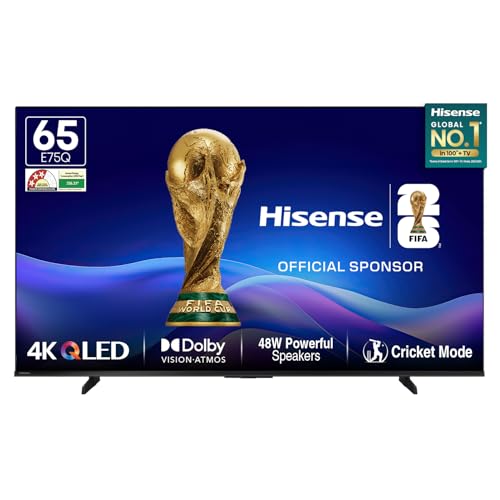 Hisense 164 cm (65 Inches) 4K Ultra HD Smart QLED TV | 48W Powerful Speakers | Dolby At…