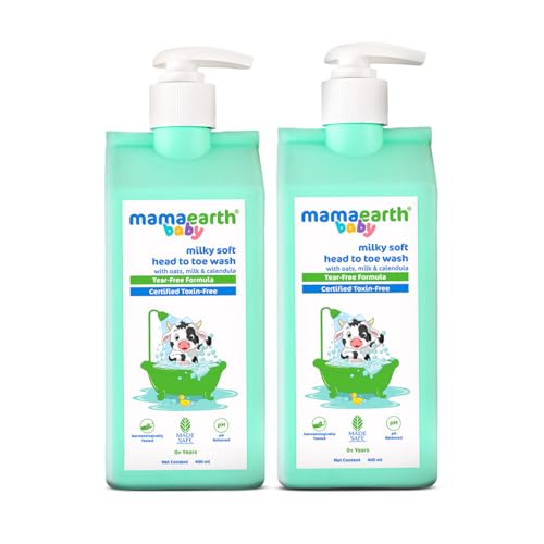 Mamaearth Milky Soft Head to Toe Wash With Oats, Milk, and Calendula for Babies | 2-in-…