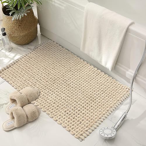 SANMARINO Non Slip Chenille Bath Mat, Extra Soft Bathroom Mat, Super Absorbent Fluffy B…
