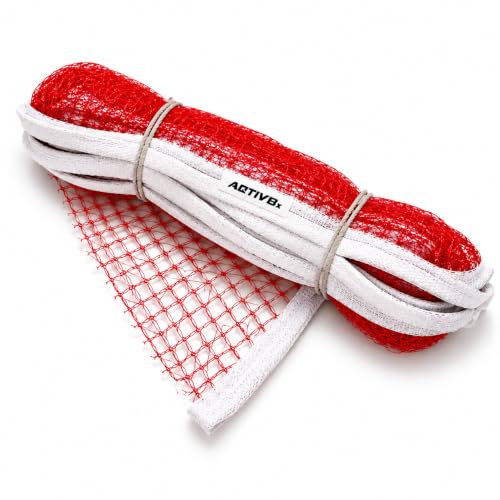 AQTIV8x Nylon 1 Side Tape Red Badminton Net for Indoor and Outdoor Matches, Practice &…