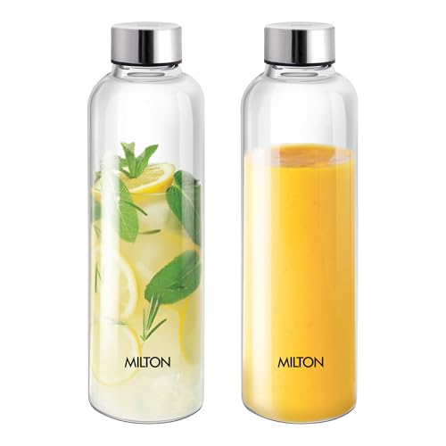 MILTON Costa 1000 Pet Water Bottle Set of 2, 1 Litre Each | Airtight & Leakproof Stainl…